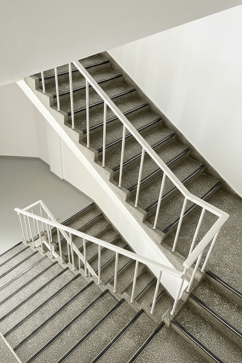 Scară Bloc - Balustradă Albă